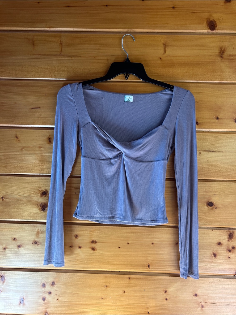 Sunday Best Mauve Long-Sleeve Twist-Front Top